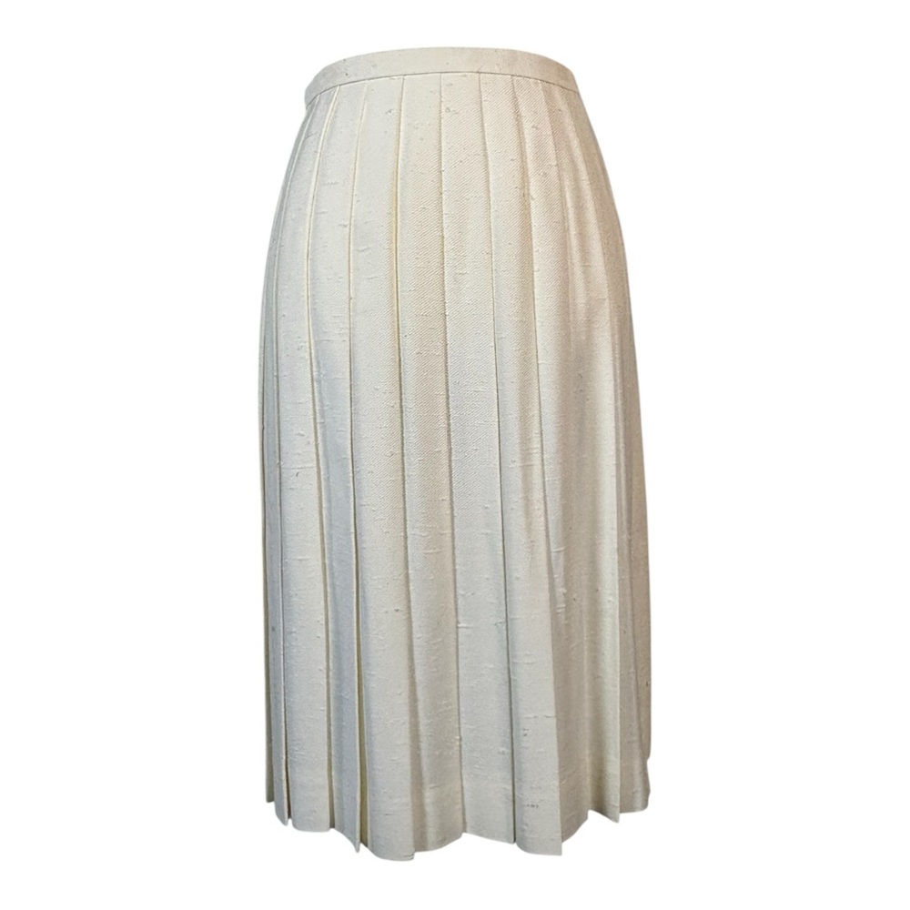 Vintage Cream Pleated Skirt Women’s S‎ Evan Picone A-Line Classic Preppy Chic